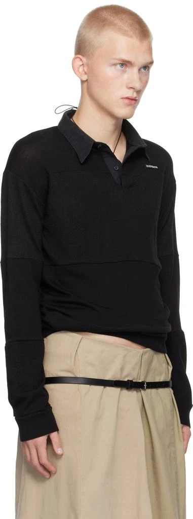 HODAKOVA Black Knitted Rugby Polo 2