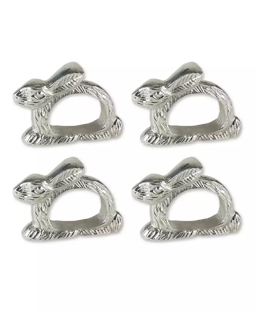 Design Imports Silver Rabbit Napkin Ring, Set of 4 1