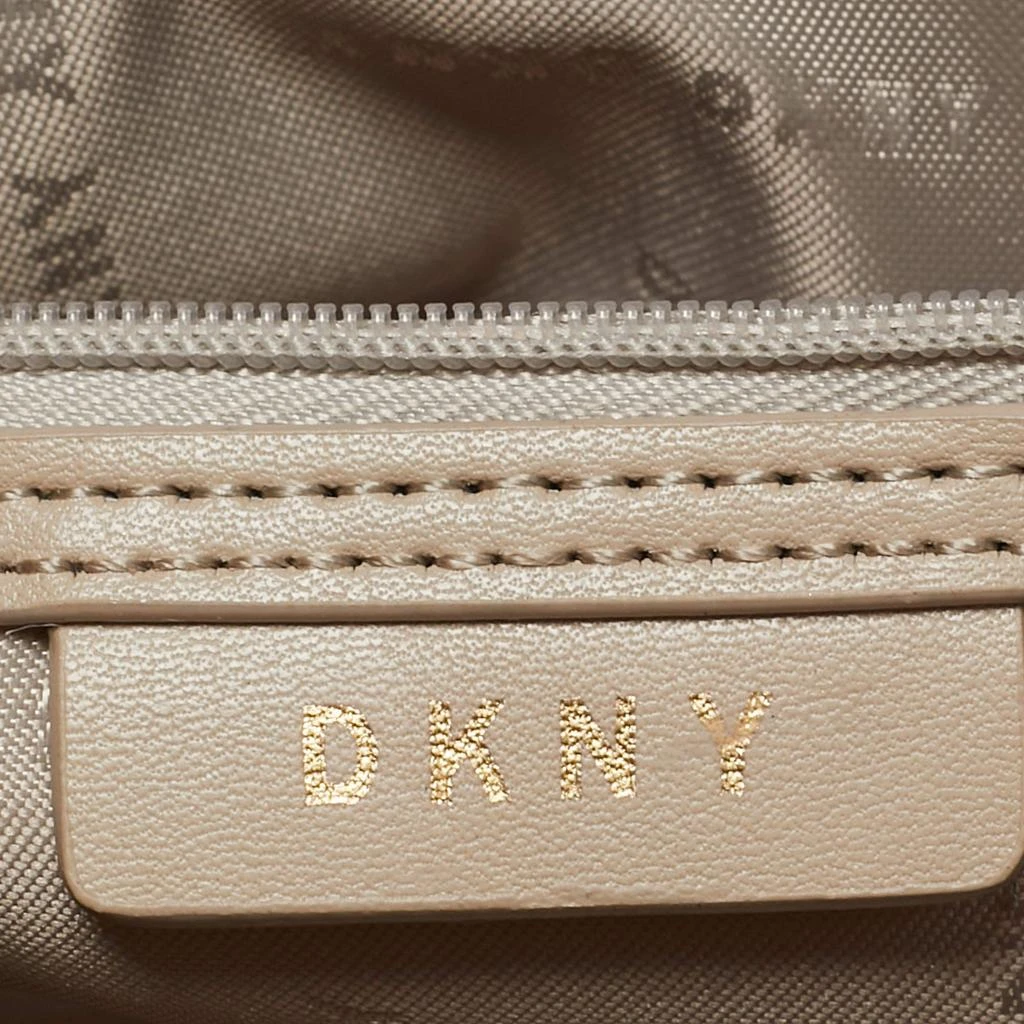 DKNY Dkny Beige/Brown Signature Coated Canvas and Leather Small Dome Satchel 8