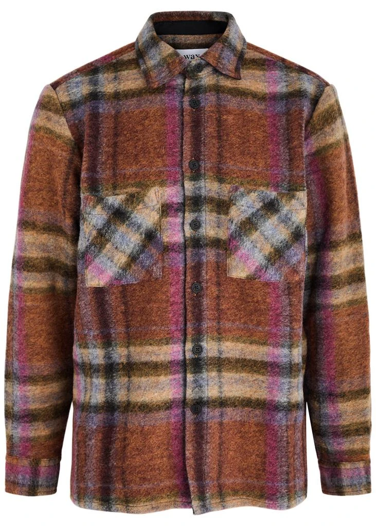 WAX LONDON Whiting checked wool-blend overshirt 1