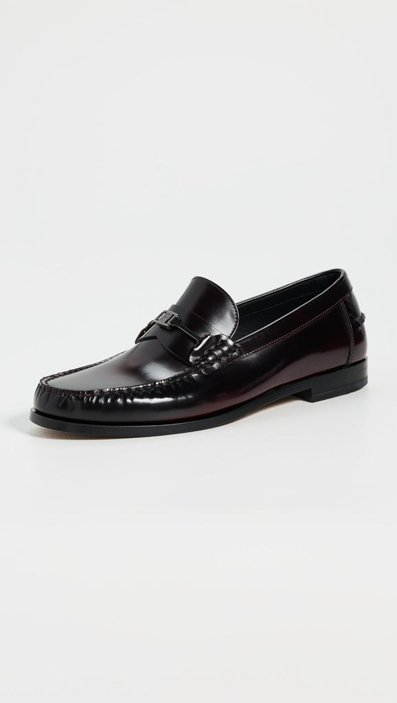 Salvatore Ferragamo Gancini Crown Bit Leather Loafers