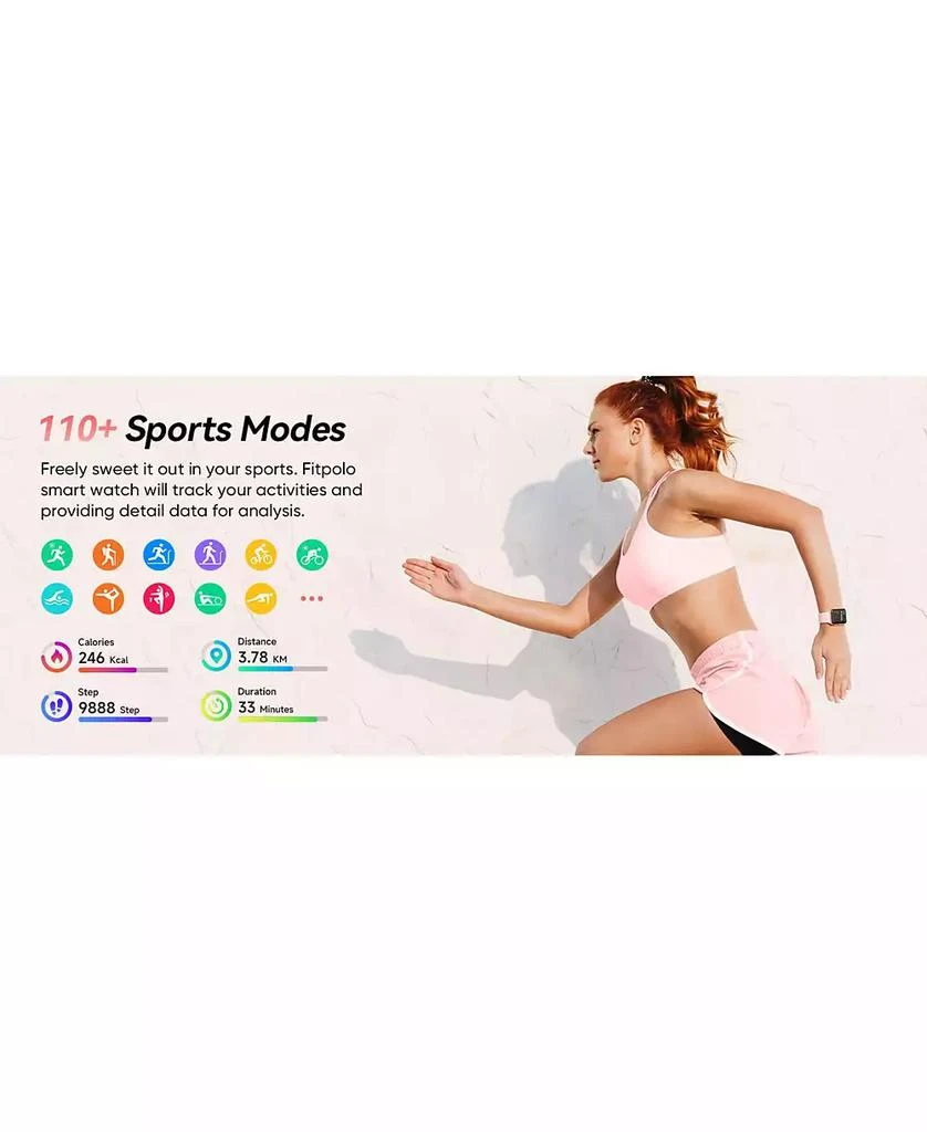 RUXING Smart ruxing Unisex IDW208P Smart Sports Watch 8