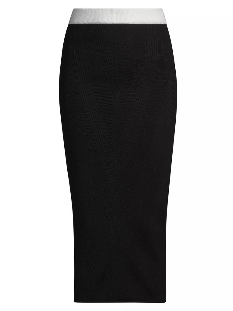 Victor Glemaud Rib-Knit Wool Midi-Skirt