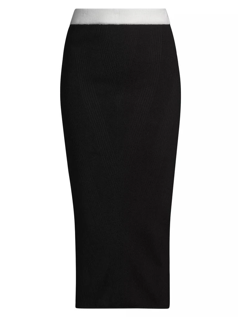 Victor Glemaud Rib-Knit Wool Midi-Skirt 1