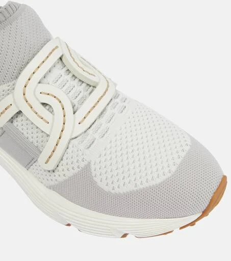Tod's Leather-trimmed knit sneakers 6