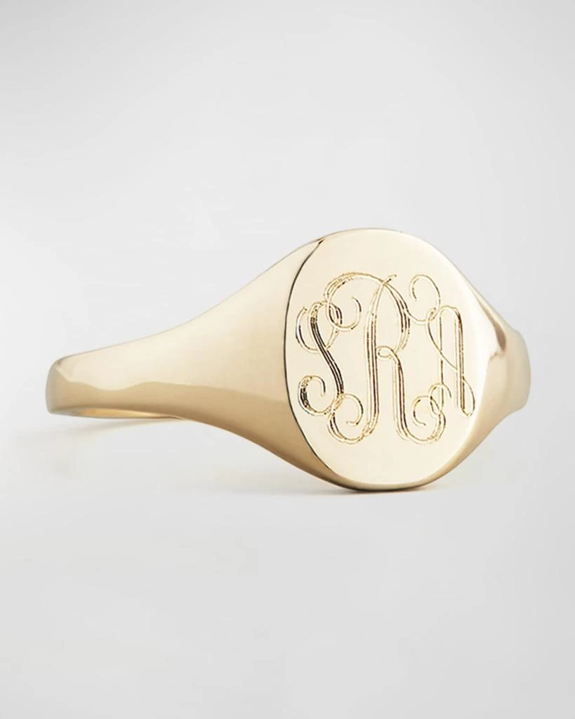 Sarah Chloe 14K Gold Lana Monogrammed Oval Signet Ring, Petite 1