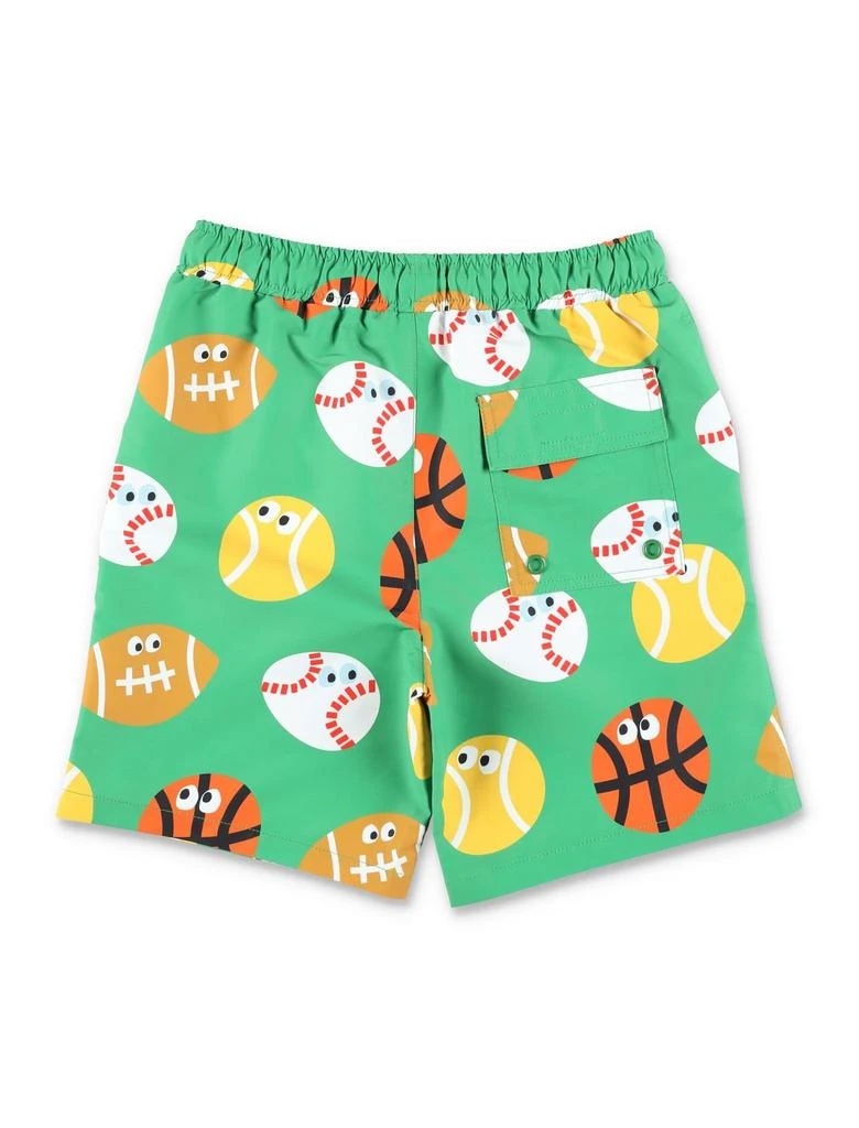 Stella McCartney Stella Mccartney Kids Sports Ball Print Beach Shorts 2
