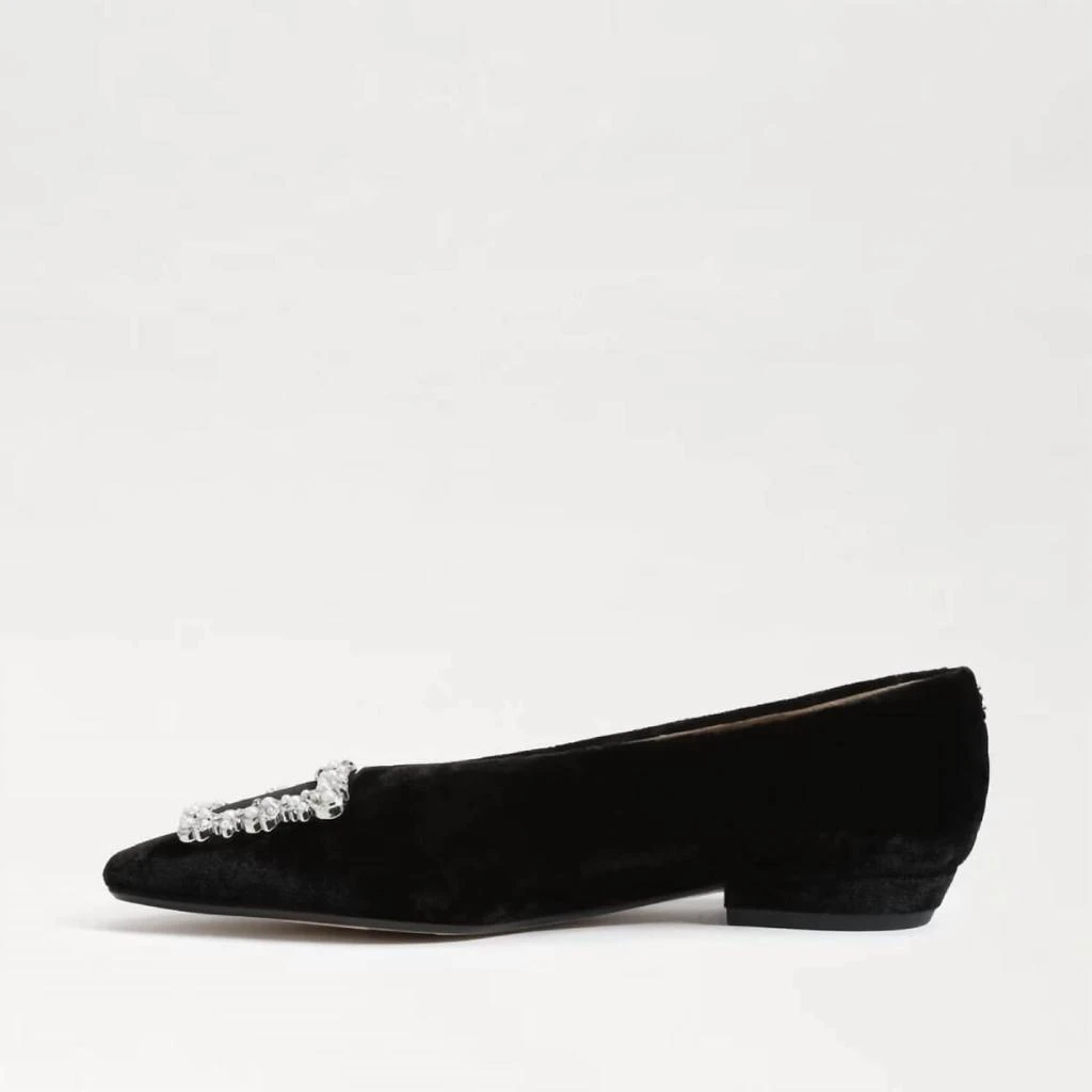 Sam Edelman Janina Luster Pointed Toe Flat In Black Velvet 4