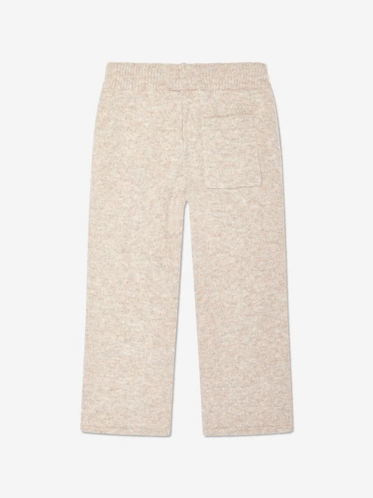 The Couture Club The Couture Club Kids Fluffy Knit Emblem Joggers in Beige 2