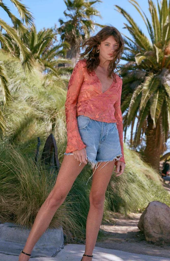 Rolla’s Rodeo Sheer Burnout Wrap Top 2