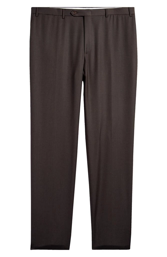 Canali Regular Fit Flat Front Wool Dress Pants