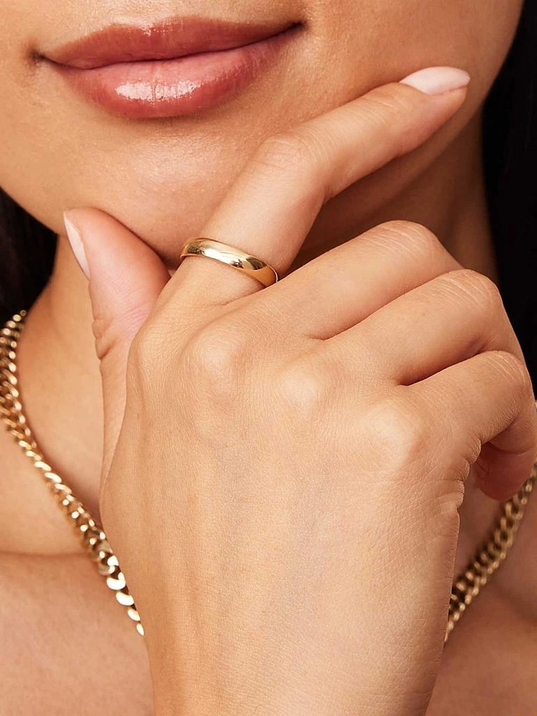 Oradina 14K Yellow Gold Forever Band Bold Ring 4