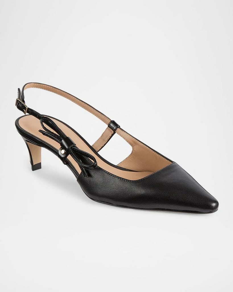LK Bennett Marilyn Leather Bow Slingback Pumps 2