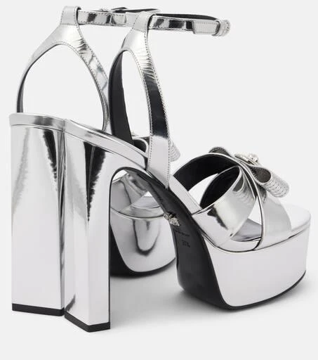 Versace Gianni Ribbon 140 metallic leather sandals 2