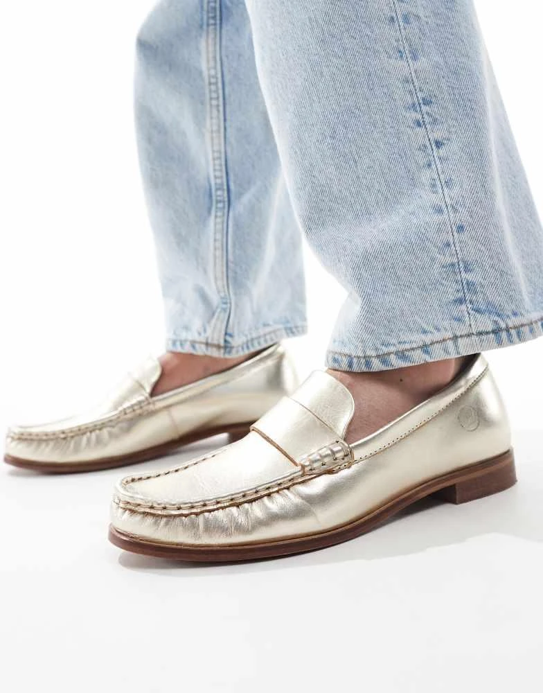 Off The Hook OFF THE HOOK LEYTON slip on loafer leather casual shoes in gold 1