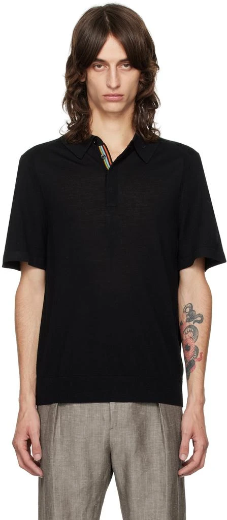 Paul Smith Black Spread Collar Polo 1