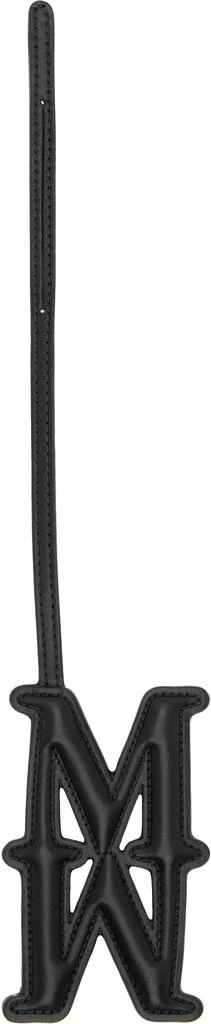 Max Mara Black Leather Monogram Keychain