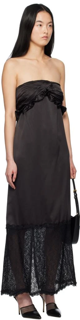 Kika Vargas Black Reed Maxi Dress 2