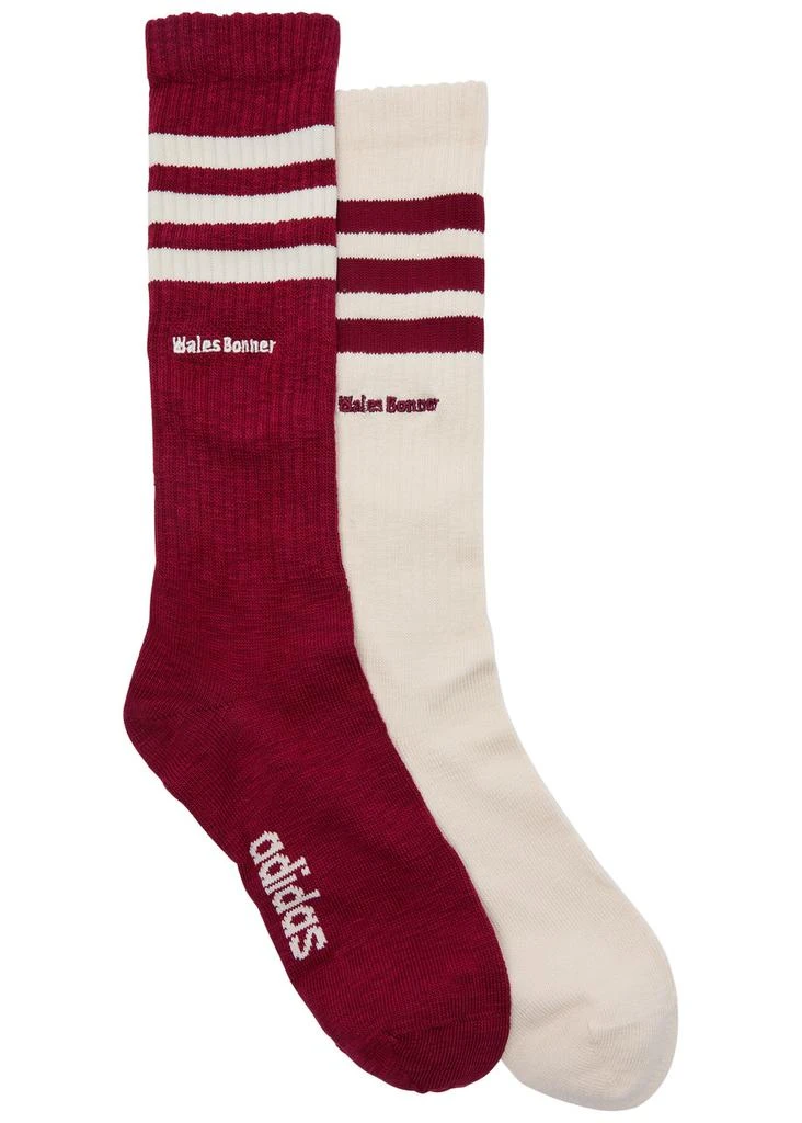 Adidas Logo cotton-blend socks - set of two 2