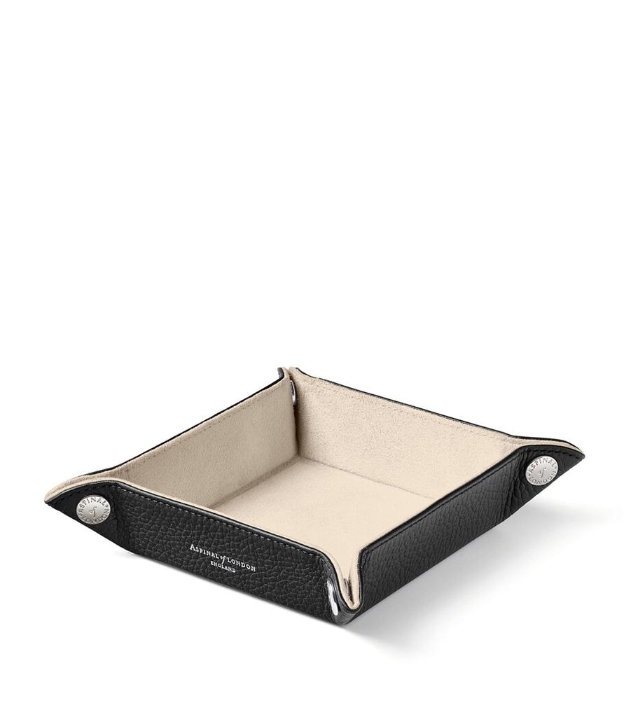 Aspinal of London Mini Leather Tidy Tray (16cm x 16cm)