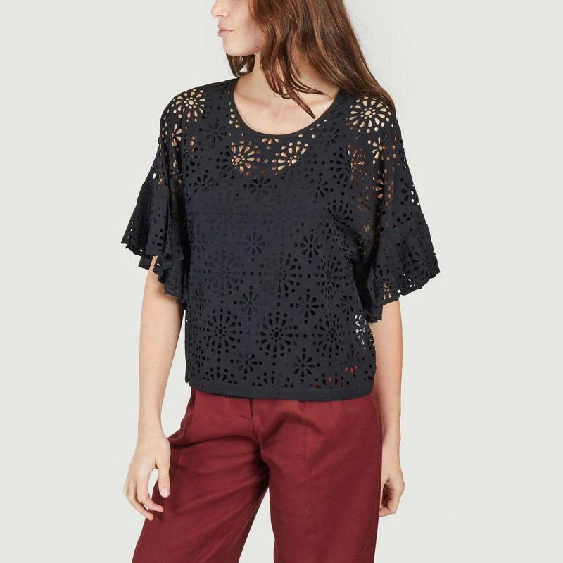 See by Chloé Perforated blouse BLACK SEE BY CHLOÉ 1
