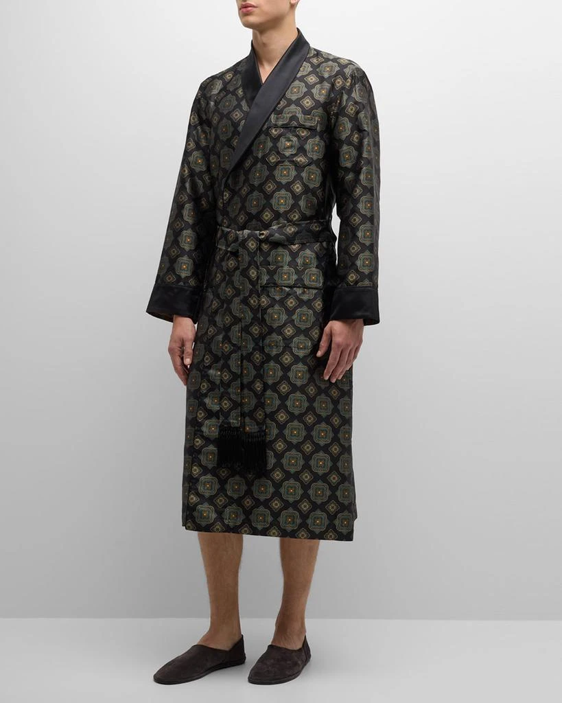 Derek Rose Men's Verona Silk Jacquard Robe 2