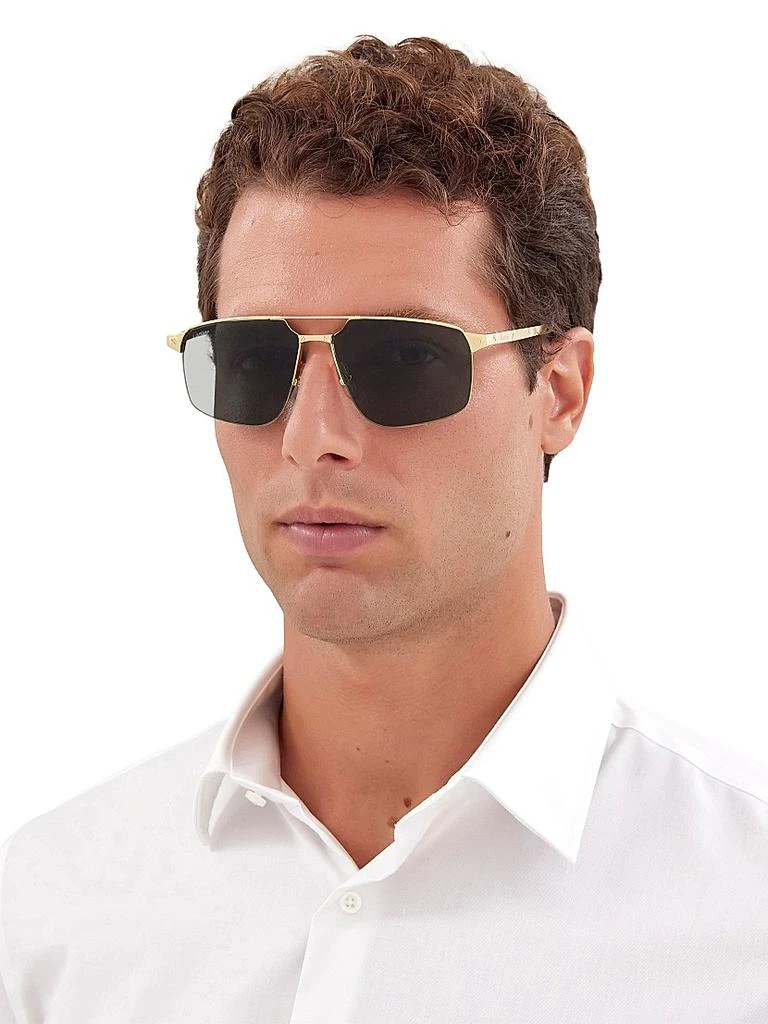 Cartier Santos Evolution 60MM Sunglasses Cartier Santos CT0386S Sunglasses 001 Gold Grey - eye-oo.com main image 3