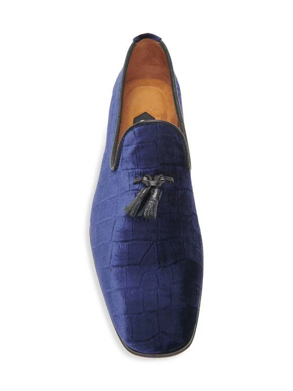 Tom Ford Bailey Crocodile-Embossed Velvet Loafers 5