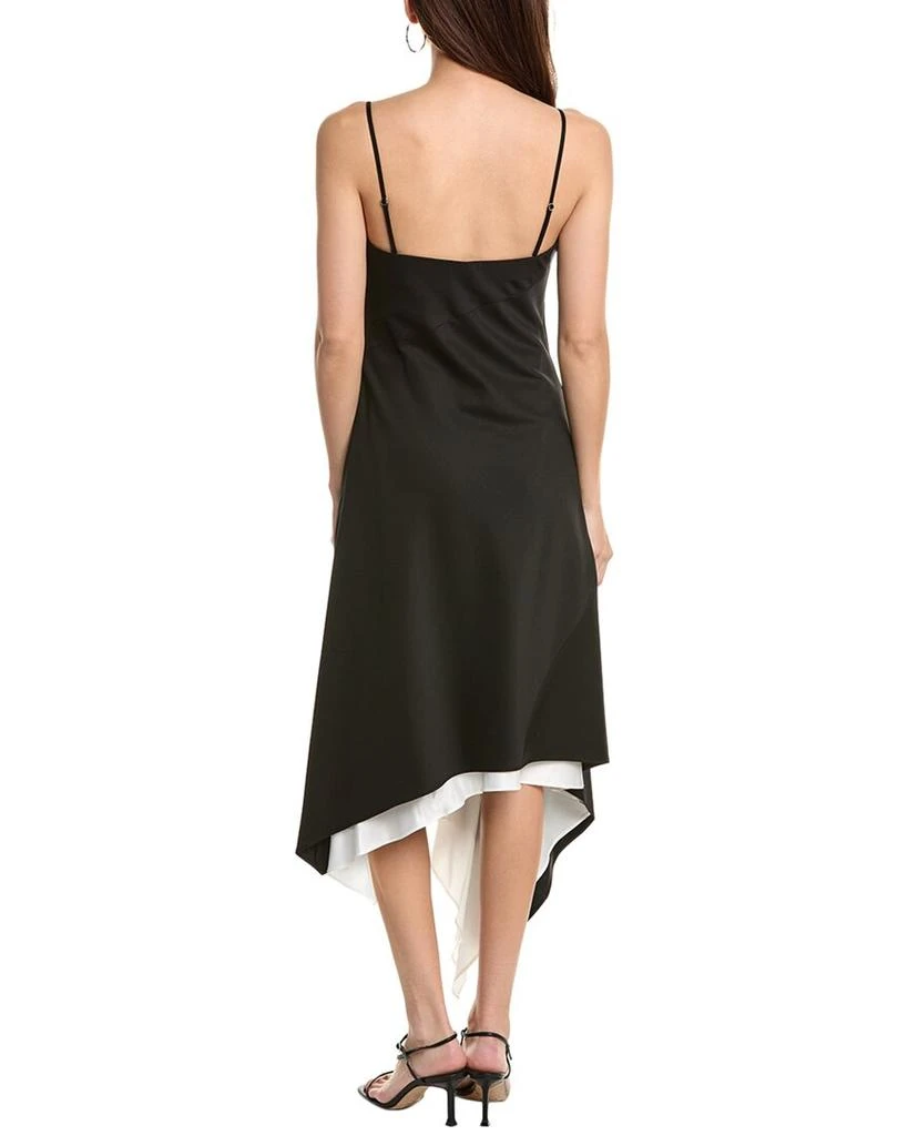 Helmut Lang Angled Hem Wool Midi Dress 2