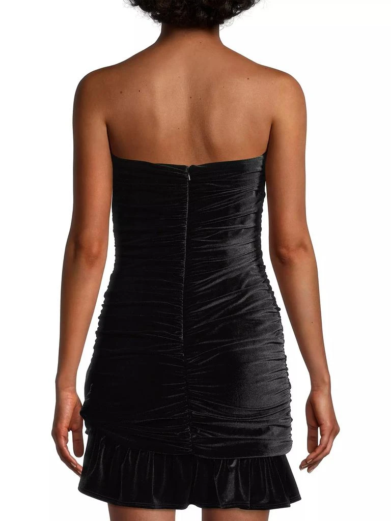 Katie May Velvet Strapless Ruched Minidress 5