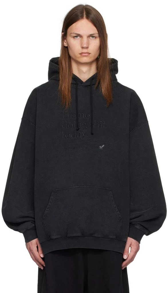 Vetements Black 'I'm Not Doing Shit Today' Hoodie 1