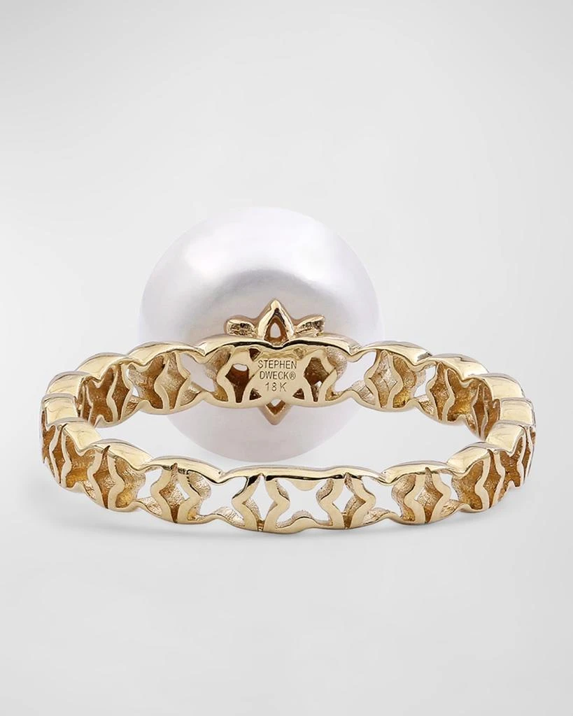 Stephen Dweck White Pearl and White Diamond Statement Ring in 18K Gold 3
