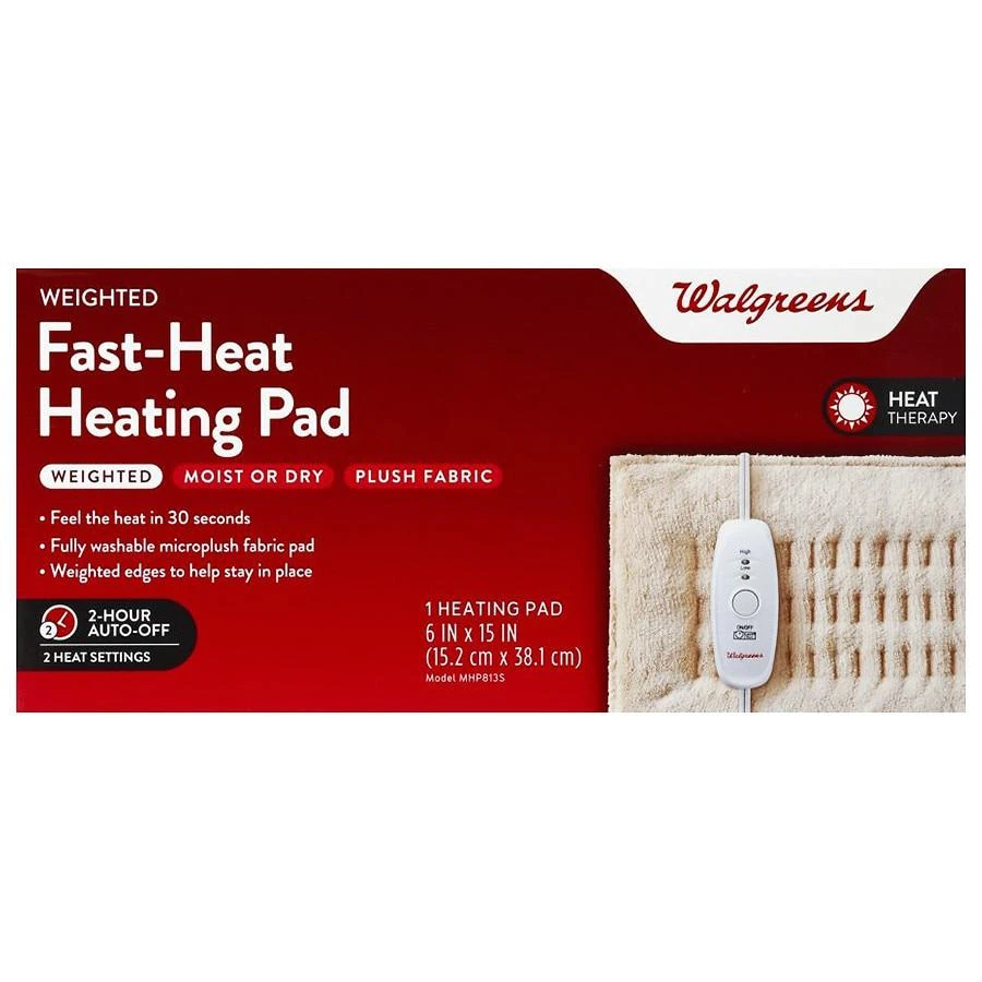 Walgreens Mini Weighted Fast-Heat Heating Pad 6 in x 15 in 2