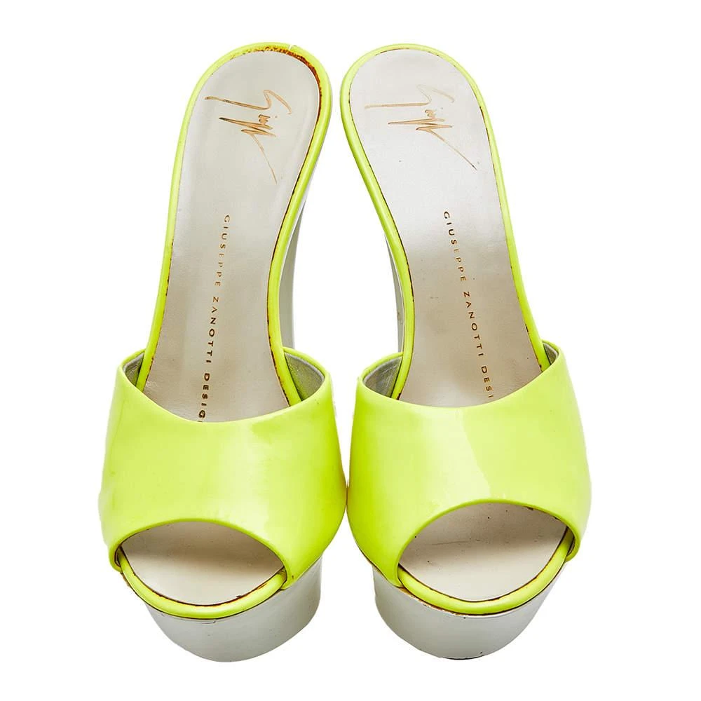 Giuseppe Zanotti Giuseppe Zanotti Neon Yellow Patent Leather Platform Sandals Size 35 3