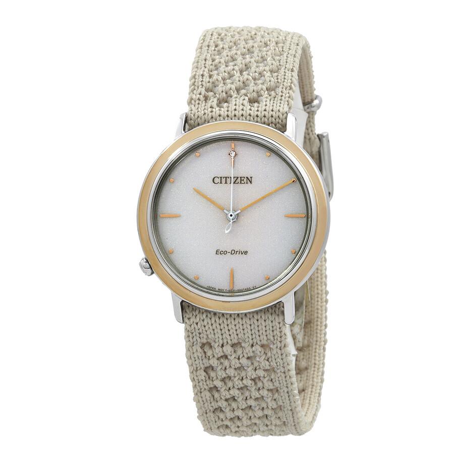 Citizen L Ambiluna Eco-Drive Beige Dial Ladies Watch EM1006-40A