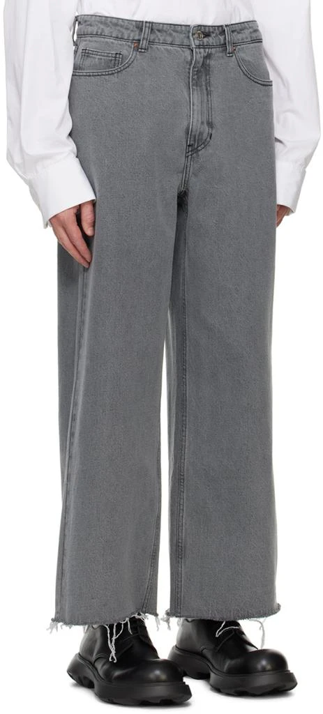 Recto Gray Low Rise Wide Jeans 2