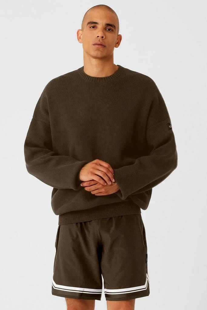 Alo Scholar Crew Neck Sweater - Espresso 1