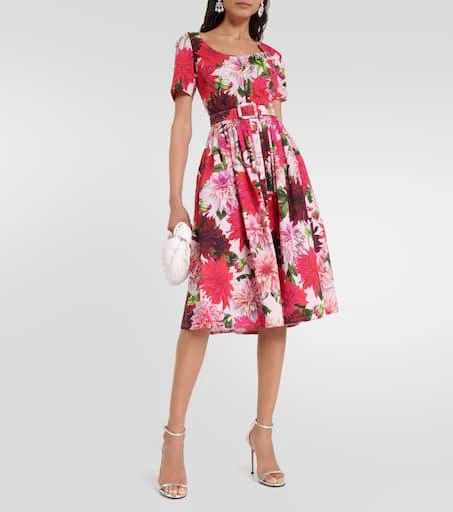 Oscar de la Renta Scoop-neck floral midi dress 2