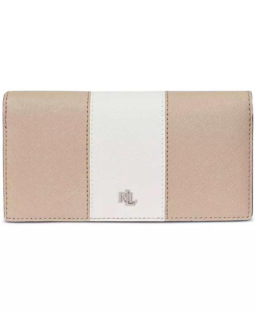 Ralph Lauren Crosshatch Leather Slim Snapped-Closure Wallet 1