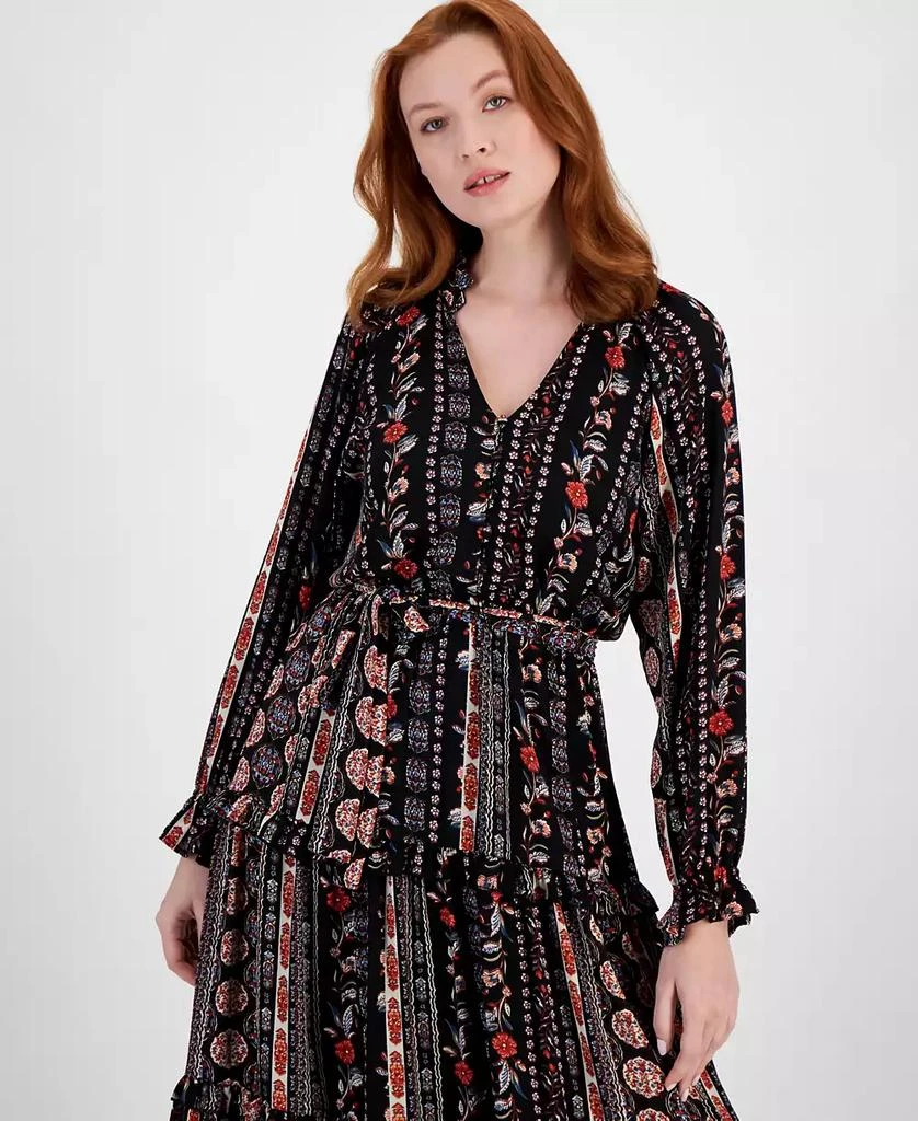 Tahari Women's Printed Fit & Flare Tiered Midi Dress 4