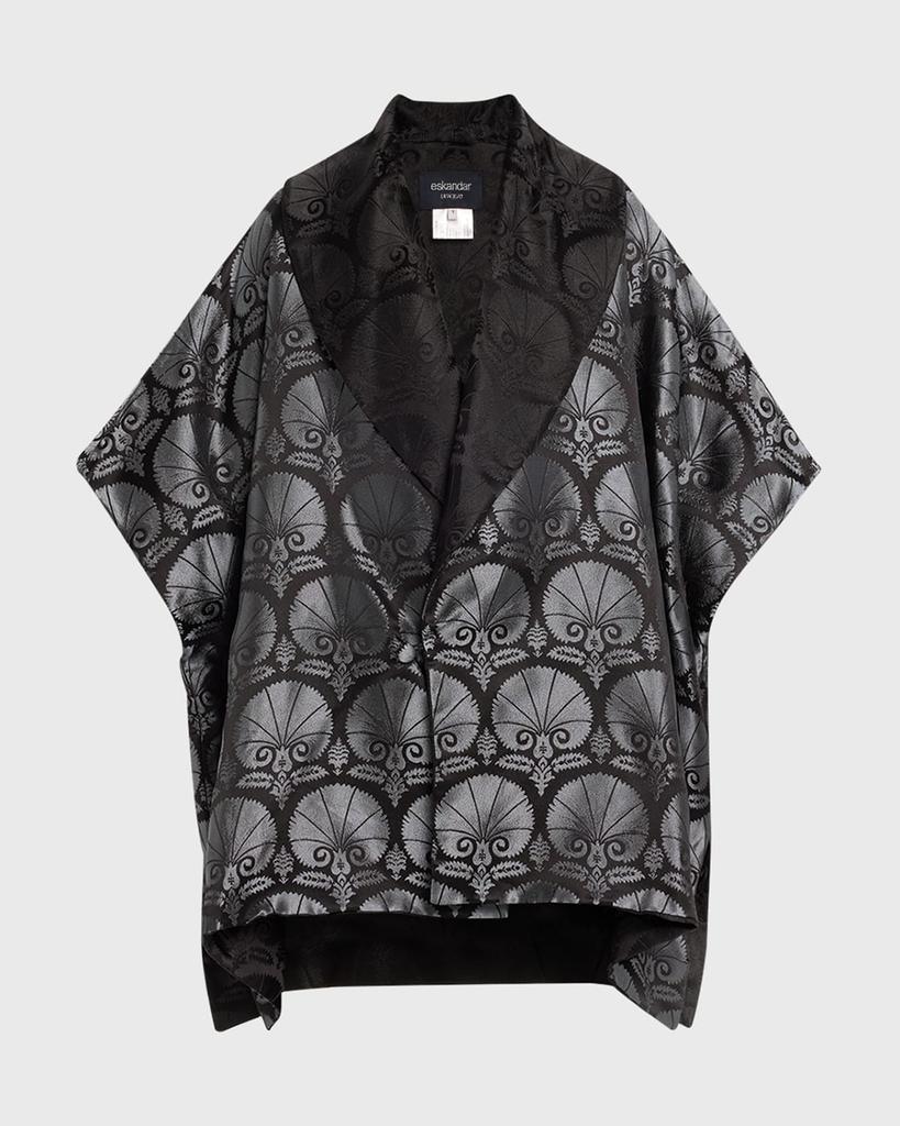 Eskandar Reversible Sloped Shoulder Shawl Collar Jacket (Long Plus Length)