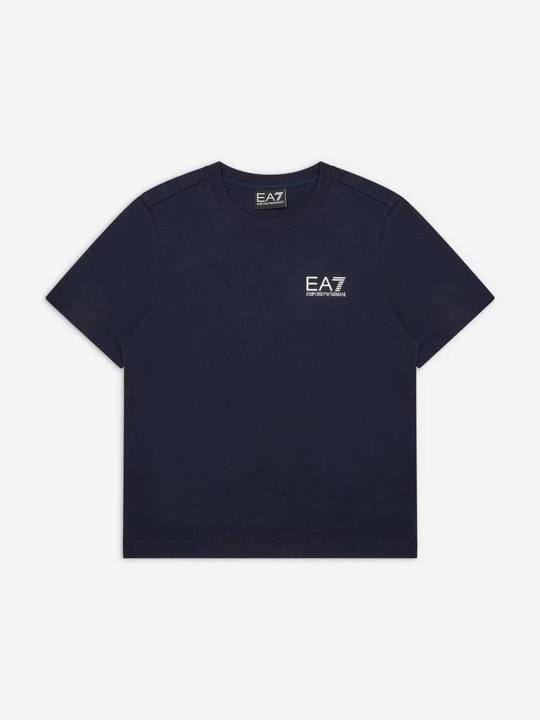EA7 EMPORIO ARMANI EA7 Emporio Armani Boys Logo T-Shirt in Navy 1