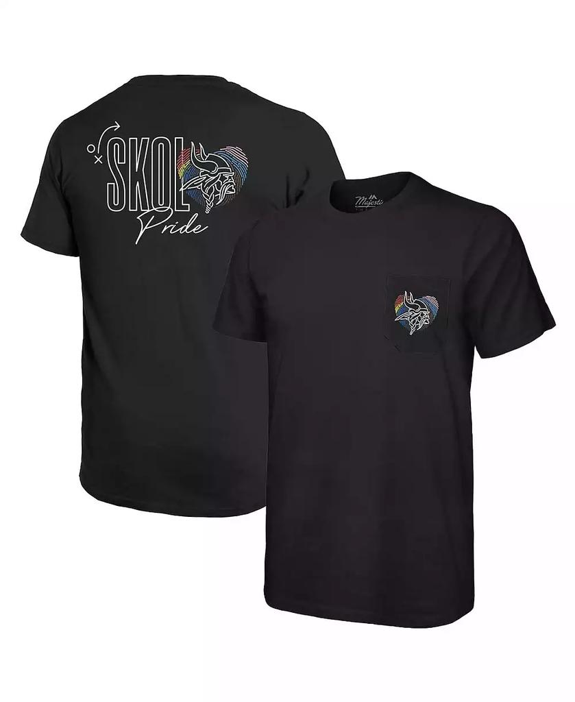 Majestic Men's Threads Black Minnesota Vikings Pride Pocket T-Shirt