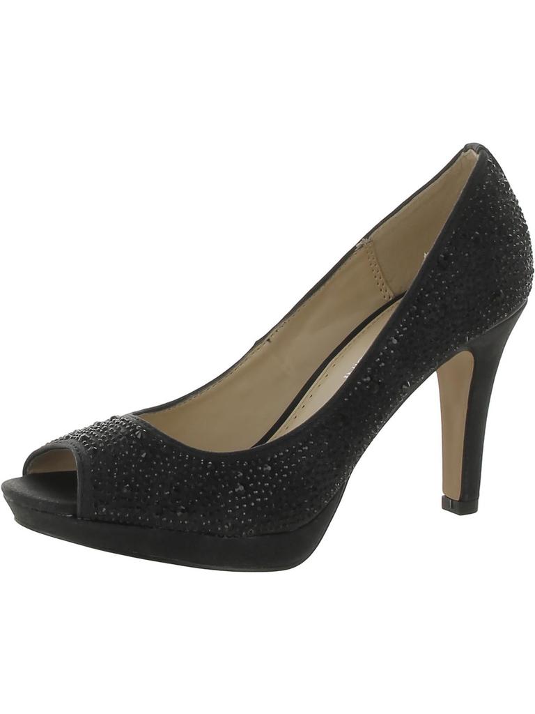 Adrienne Vittadini Womens Rhinestone Faux Suede Pumps