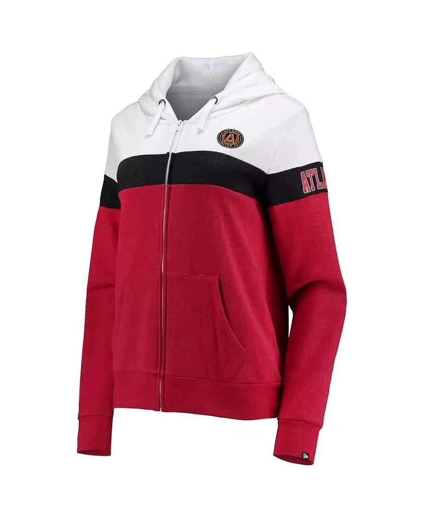 5th & Ocean Women's White Atlanta United FC Fleece Colorblock Full-Zip Hoodie Jacket 4