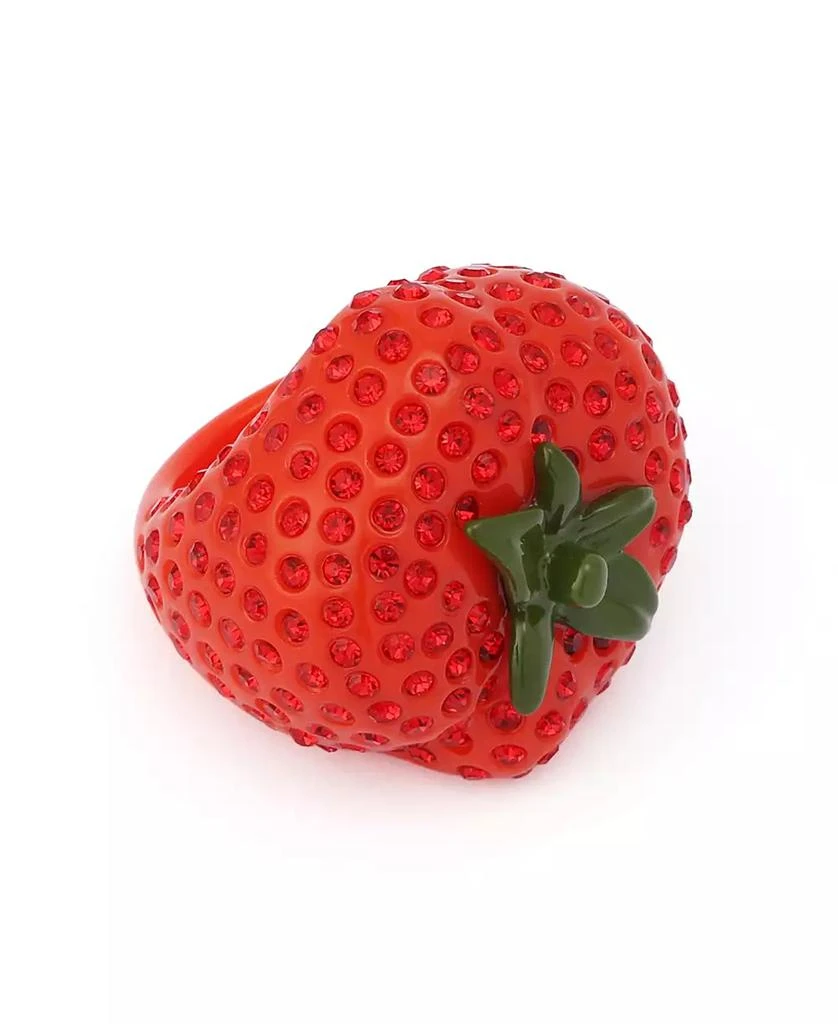 Betsey Johnson Faux Stone Hothouse Bloom Tomato Cocktail Ring 2