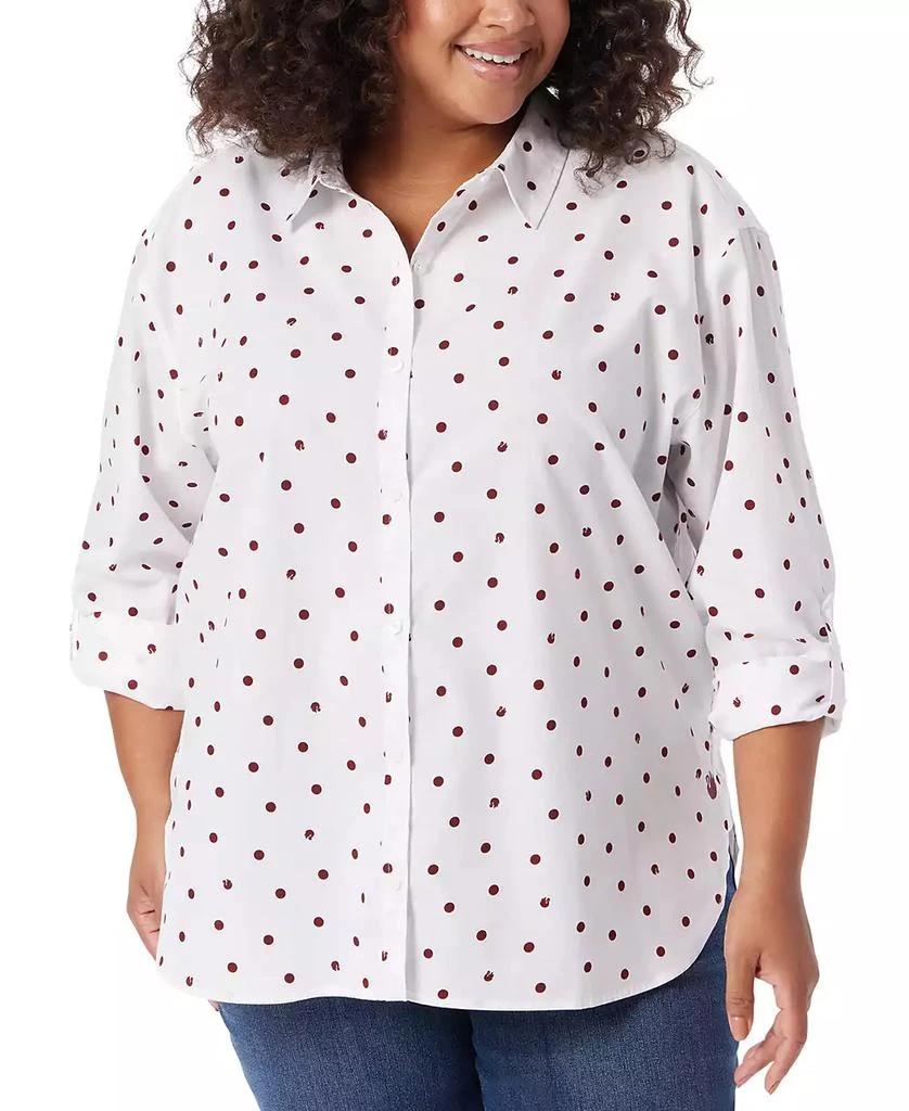 Gloria Vanderbilt Plus Size Amanda Polka-Dot Shirt 1
