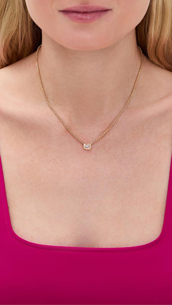 Zoe Chicco 14k Gold Emerald Cut Diamond Necklace