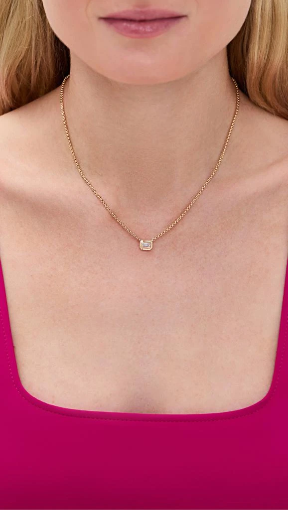 Zoe Chicco 14k Gold Emerald Cut Diamond Necklace 2