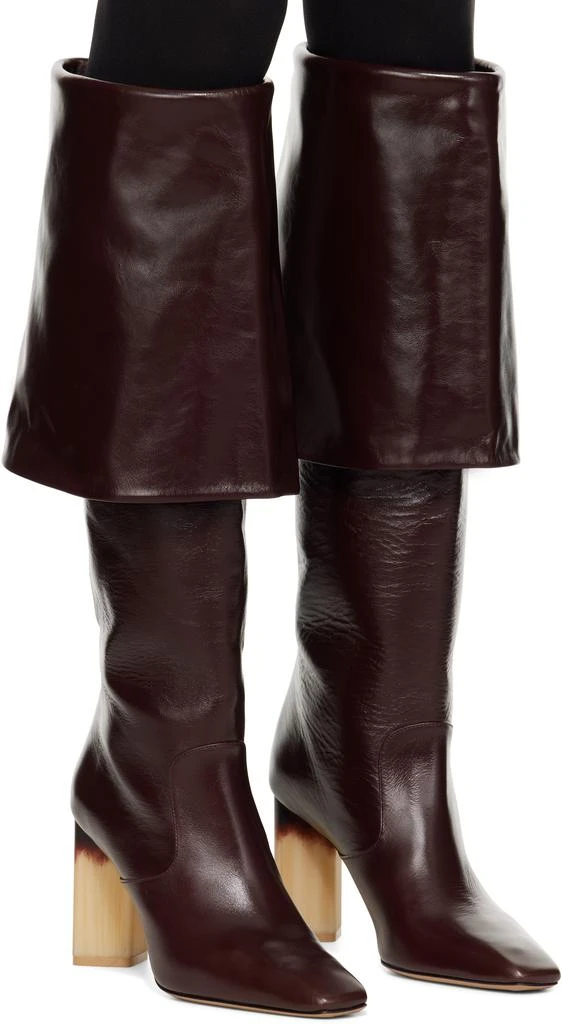Chloé Burgundy Georgia Heeled Tall Boots 4